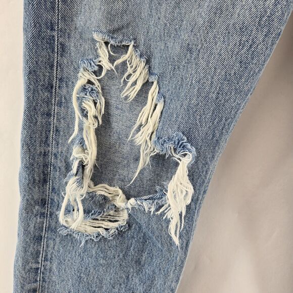 Agolde 90's Jeans Womens 27 High Rise Straight Leg Crop Distressed Busted Knee - Picture 5 of 14